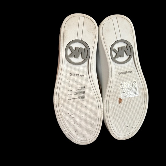 Michael Kors Kids Glitter Strap Sneakers - White and Gold - Picture 6 of 8